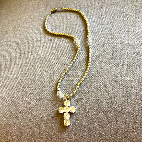 Jewelry - Large Rhinestone Magnetic Cross necklace